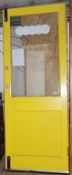 1 x Workshop Door - Pre-owned, Good Condition - 75cm x 198.5cm - Features Bolts Top & Bottom,