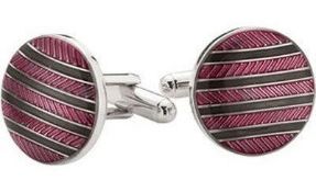 10 x Pairs of Genuine “Circle, Stripe” Enamel CUFFLINKS by Ice London – Silver Plated, 2 Colours