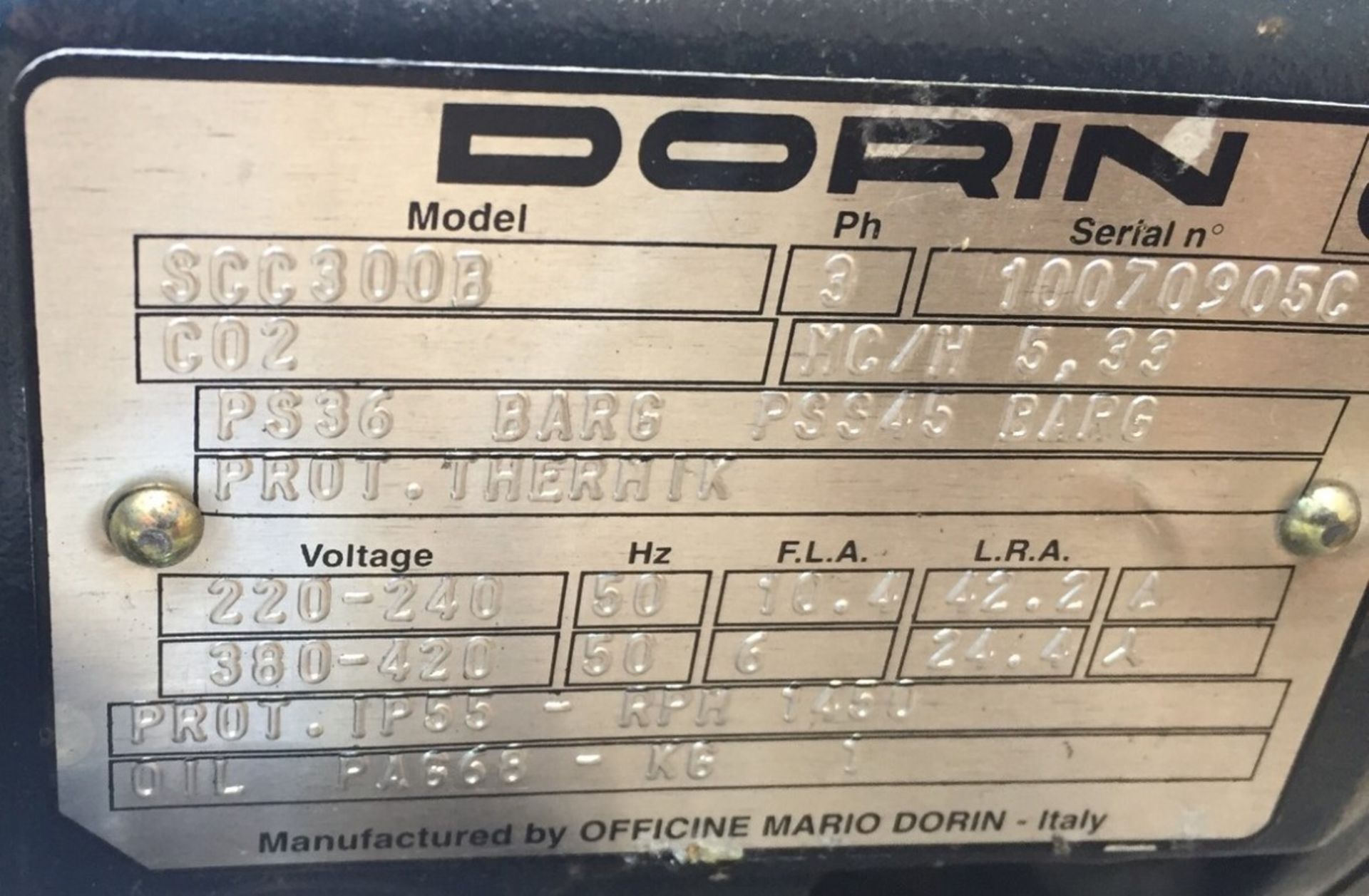 1 x Dorin CO2 Single Stage Compressor - Model SCC300B - Taken From Unused Refridgeration Systems - - Image 2 of 4