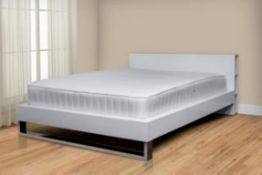 Tenzo Scala Designer 4ft6” Double Bed With Storage Headboard. Colour: White Gloss & Chrome - Brand