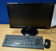 1 x HP 20 Inch Widescreen Monitor With Leads, Keyboard and Mouse - Model S2031A - CL300 - Ref S094 -