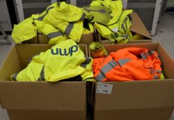 4 x Boxes of Various HiVis Coats and Pants - Four Large Boxes of Used Coats - Perfect For Workmen