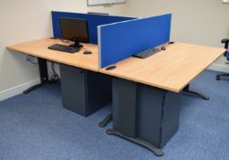 1 x Tripod Office Workstation Desk With Chairs - Suitable For 3 Users - Includes Three Premium