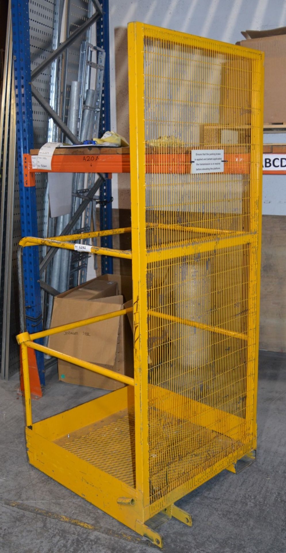 1 x One Man Access Platform Forklift Truck Cage - Type WP SP MK1 - Features Climb Through Bars Rigid - Image 7 of 7