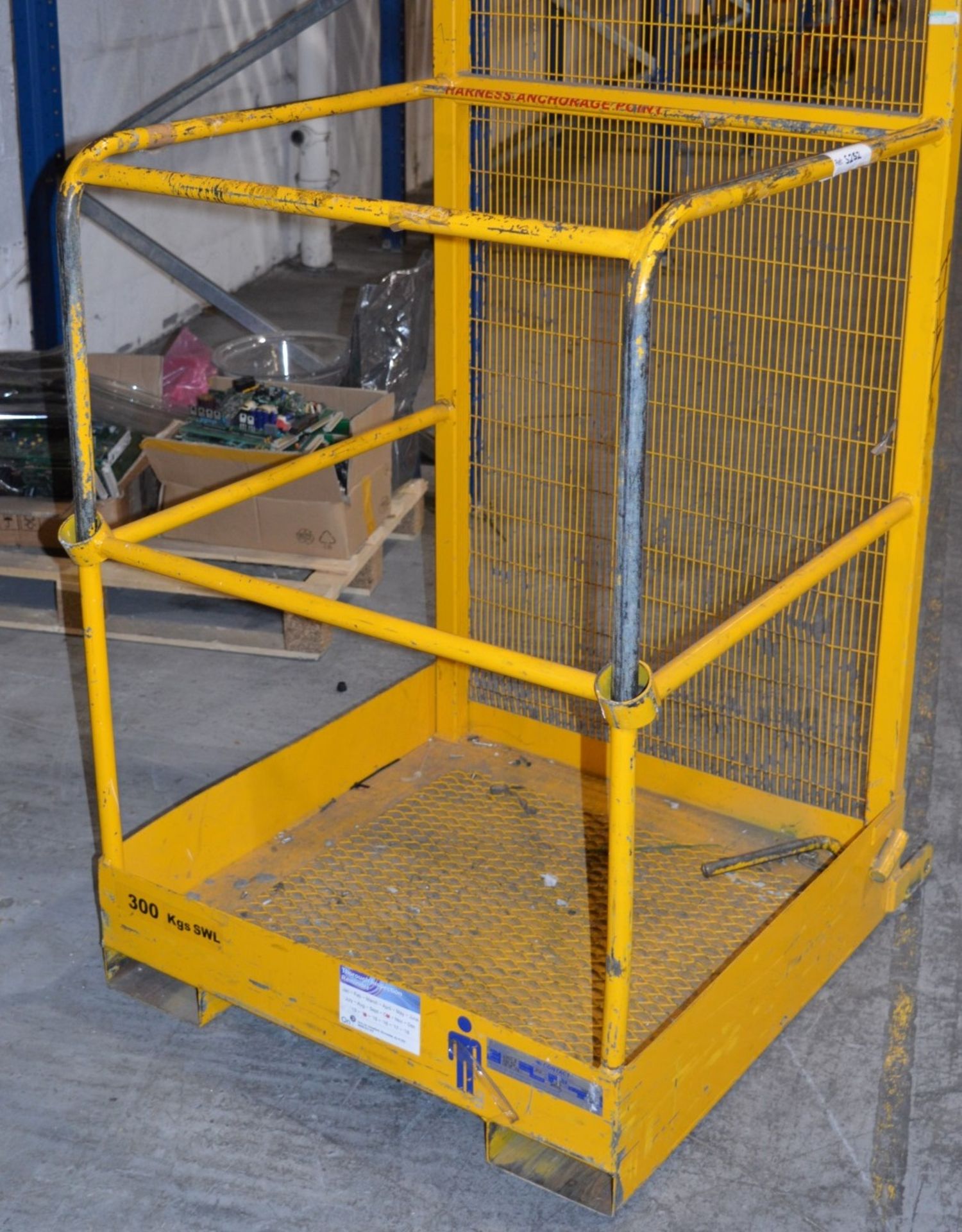 1 x One Man Access Platform Forklift Truck Cage - Type WP SP MK1 - Features Climb Through Bars Rigid