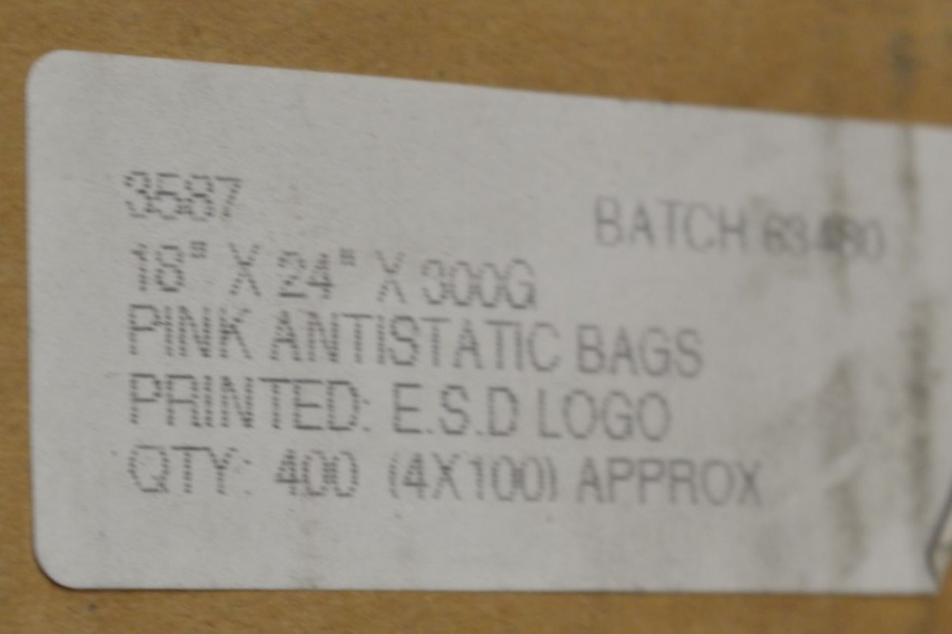 400 x Pink Antistatic ESD Logo Bags - Size 18 x 24 Inch - 300g - Full Box of 400 - Brand New Stock - - Image 2 of 2