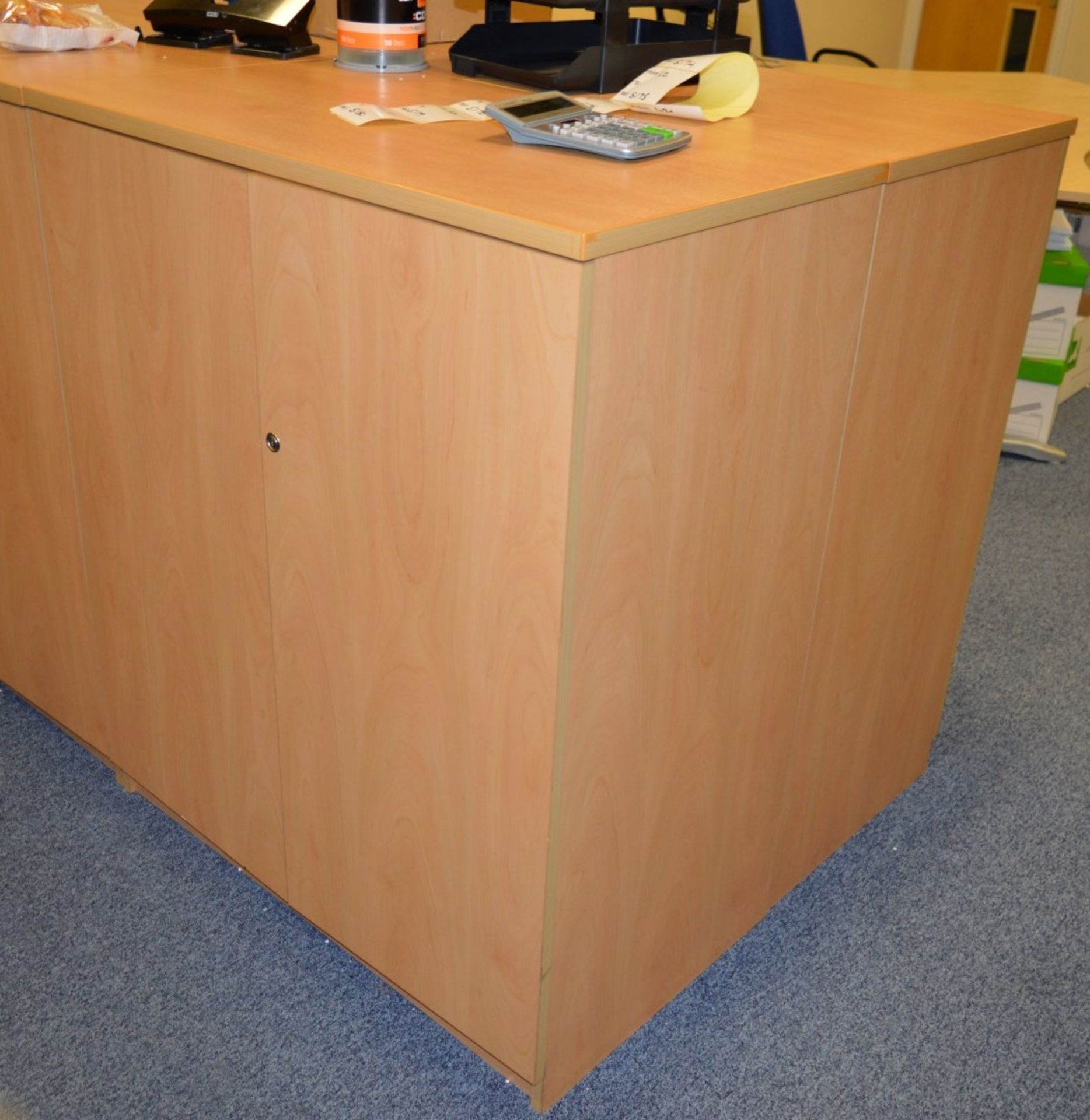 2 x Office Storage Cabinets - Beech Finish - H100 x W93 x D53 cms - Keys Not Included - CL300 - - Image 2 of 3