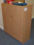 1 x Beech Office Storage Cabinet With Two Adjustable Shelves - CL300 - Ref S056 - Location: Swindon,