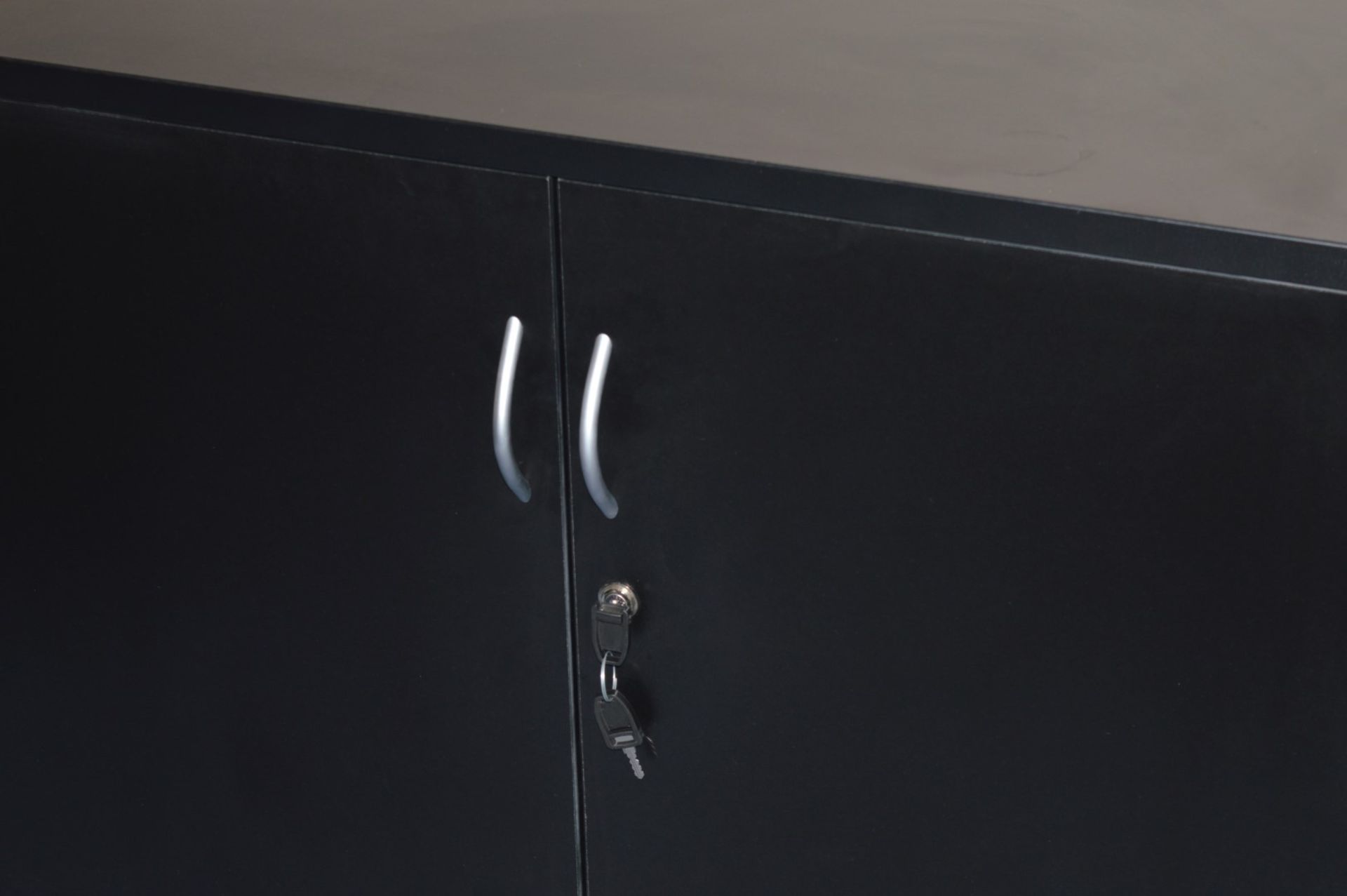 1 x Contemporary Black Office Storage Cabinet - Keys Included - Ideal For The Modern Home or - Image 2 of 3