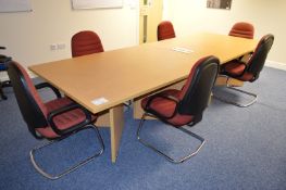 1 x Office Boardroom Meeting Table With Six Chairs - Huge Size Over 10ft Long - Comes in Two