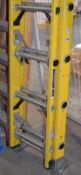 1 x Set of Double Section Fibreglass Ladders - Tough and Durable Ladders With D Shape Rungs - Each