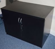 1 x Contemporary Black Office Storage Cabinet - Keys Included - Ideal For The Modern Home or