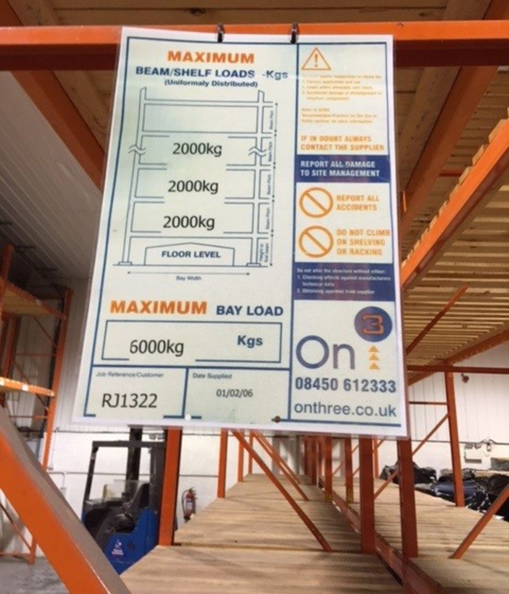 8 x Bays of Warehouse PALLET RACKING - Lot Includes 110 x Uprights, 56 x Crossbeams, 1 x - Image 9 of 9