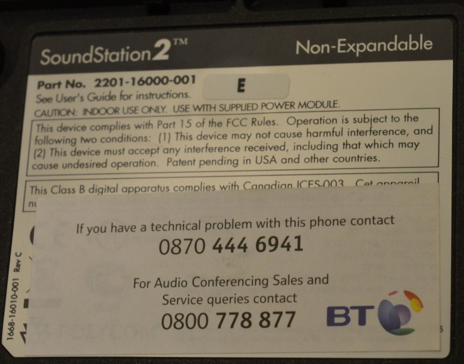 1 x Polycom Soundstation 2 LCD Conference Phone - Model 2201-1600-01 - Features 3 Cardioid - Image 3 of 3