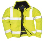 6 x Portwest High Visibility Bomber Jackets - Rain Resistant - Yellow - Perfect For Keeping Warm