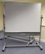 1 x Nobo Mobile Whiteboard With Large Two Sided Surface With a 180° Pivot - Can Be Wheeled into