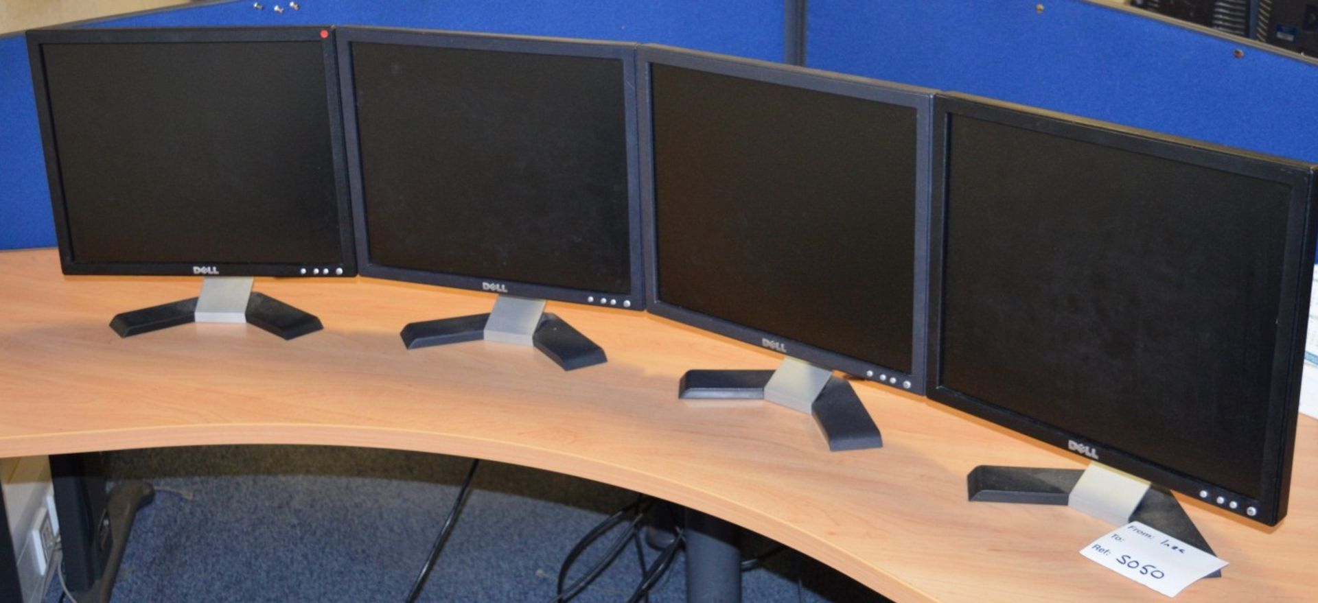 4 x Dell 17 Inch Flatscreen Computer Monitors - Without Cables - CL300 - Ref S050 - Location: