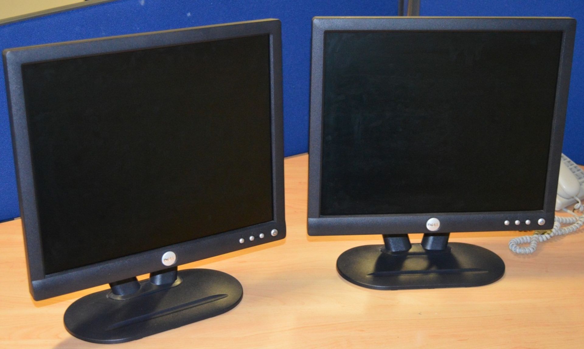 2 x Dell 17 Inch Flatscreen Computer Monitors - Without Cables - CL300 - Ref S067 - Location: