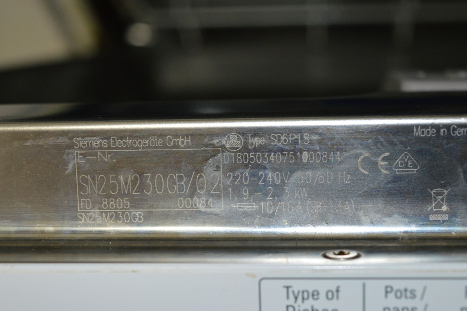 1 x Siemens 60cm SD6P1S Ecosense Dishwasher - White Finish - CL300 - S074 - Location: Swindon, - Image 6 of 6