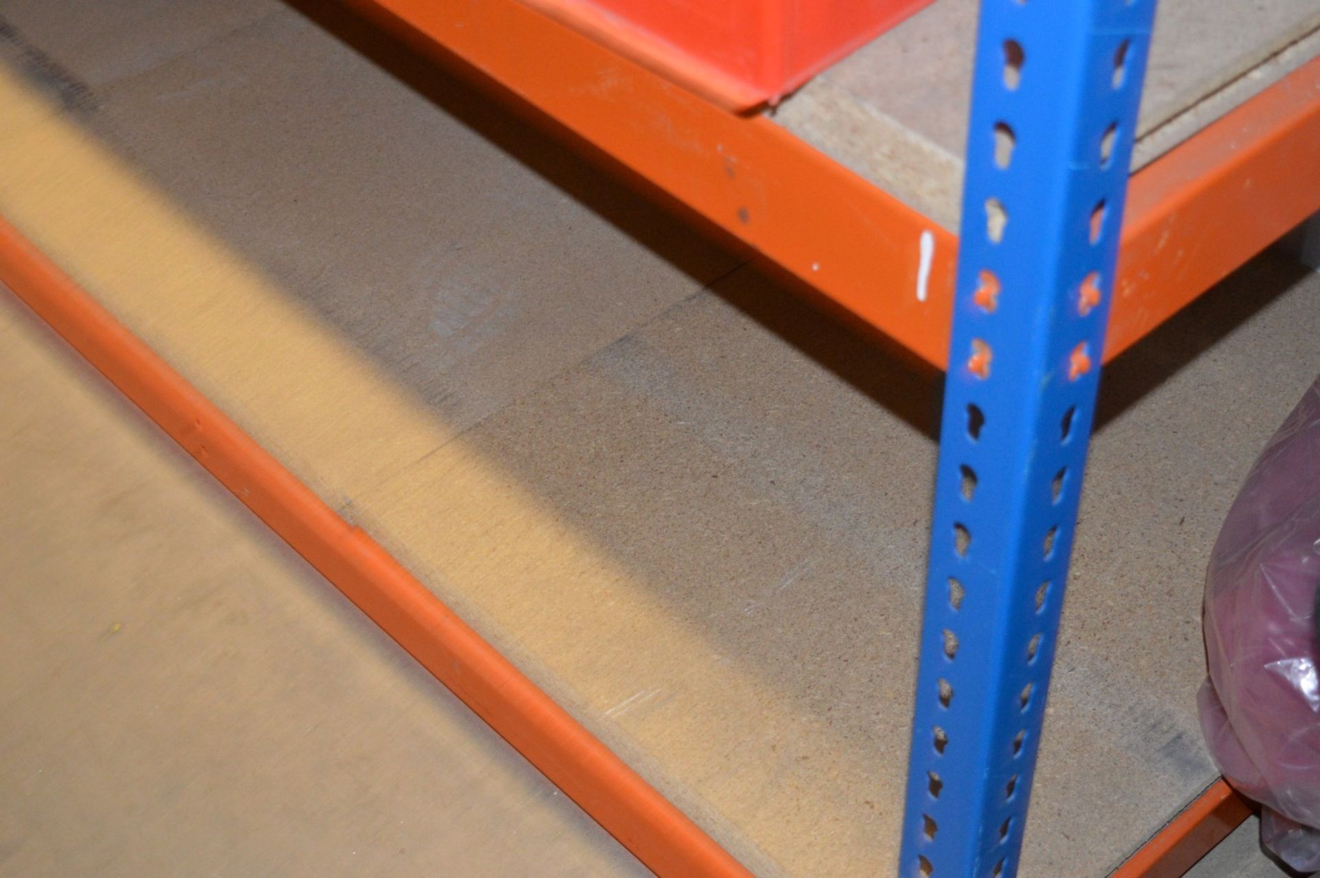 3 x Bays of Heavy Duty Rivet Storage Racking - Blue & Orange - Excellent Business Shelving - Image 4 of 5