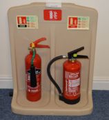 1 x Fire Extinguisher Point With Water and Carbon Dioxide Extinguishers - Seals Intact - CL300 - Ref