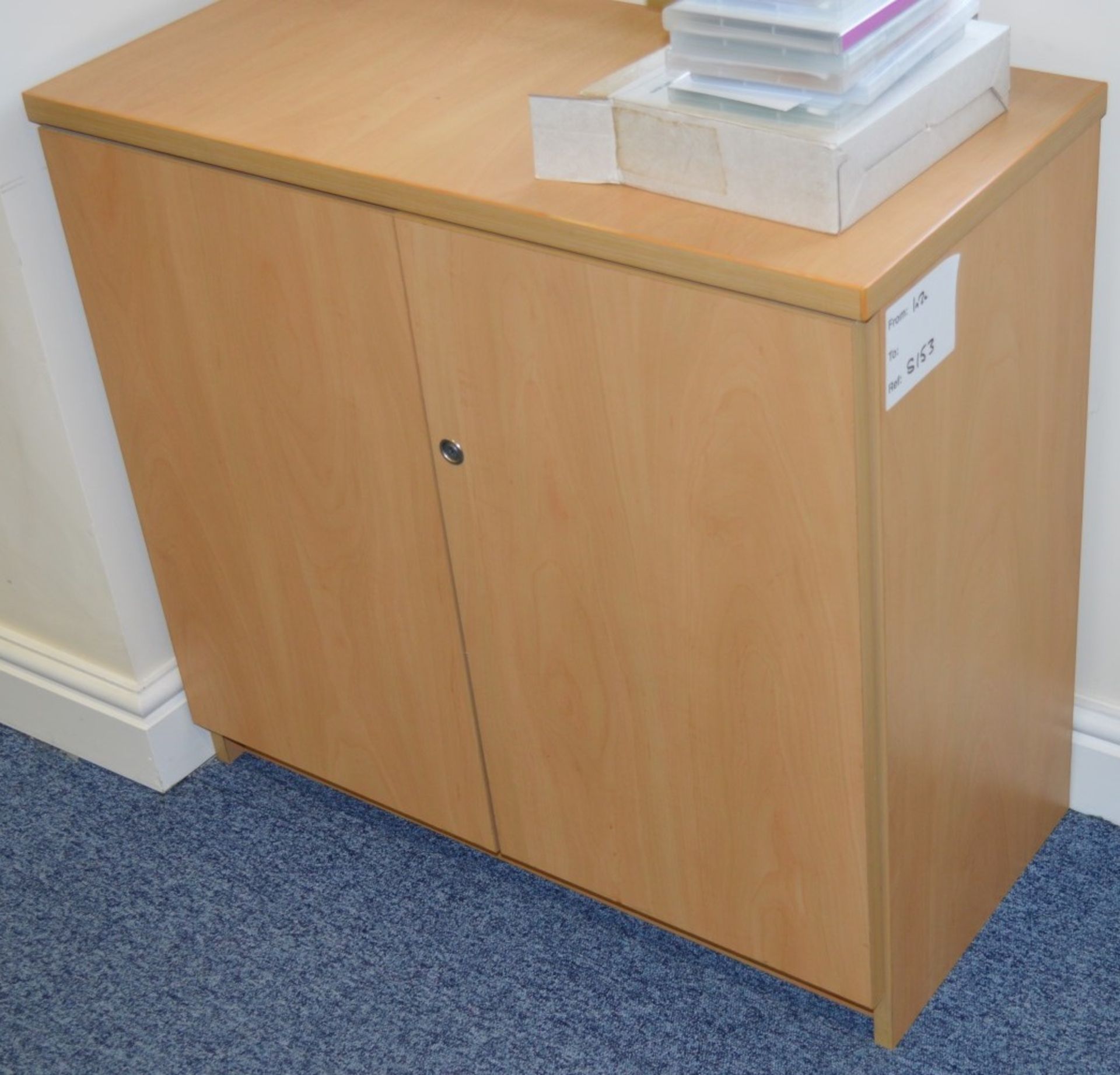 4 x Beech Office Storage Cabinets With Adjustable Internal Shelves - CL300 - Ref S153 - H75 x W80 - Image 2 of 2