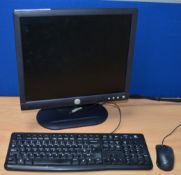 1 x Dell 17 Inch Flatscreen Monitor With Leads, Keyboard and Mouse - CL300 - Ref S089 - Location: