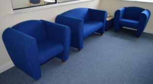 1 x Contemporary Four Piece Reception Waiting Room Suite Including Sofa, Two Arm Chairs and Side