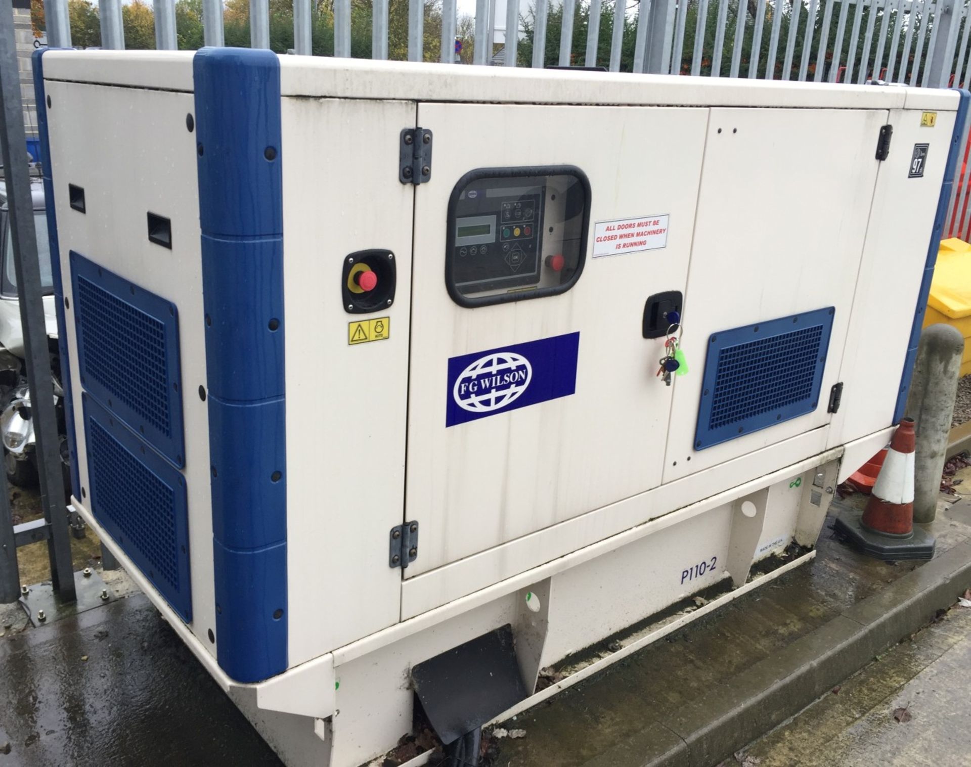 1 x FG Wilson P110-2 Diesel Generator - 110kVA - Year 2010 - With Service History - Powered By