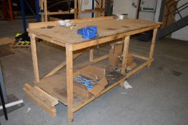 1 x Workbench Fitted With Clarke Vice - H103 x W244 x D91 cms - CL300 - Ref S422 - Location:
