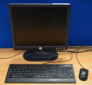 1 x Dell 17 Inch Flatscreen Monitor With Leads, Keyboard and Mouse - CL300 - Ref S091 - Location: