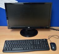 1 x HP 20 Inch Widescreen Monitor With Leads, Keyboard and Mouse - Model S2031A - CL300 - Ref S090 -