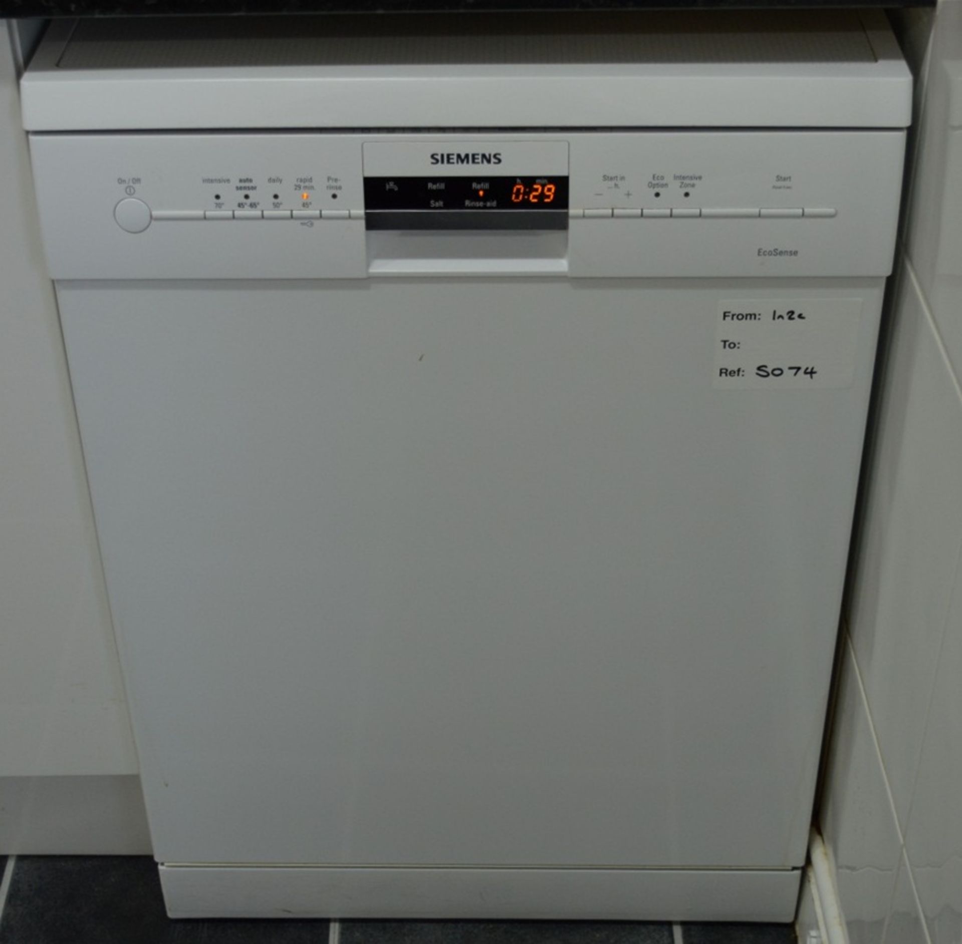 1 x Siemens 60cm SD6P1S Ecosense Dishwasher - White Finish - CL300 - S074 - Location: Swindon,