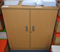 1 x Two Door Office Storage Cabinet - Oak Finish - H100 x W90 x D42 cms - CL300 - Ref S161 -