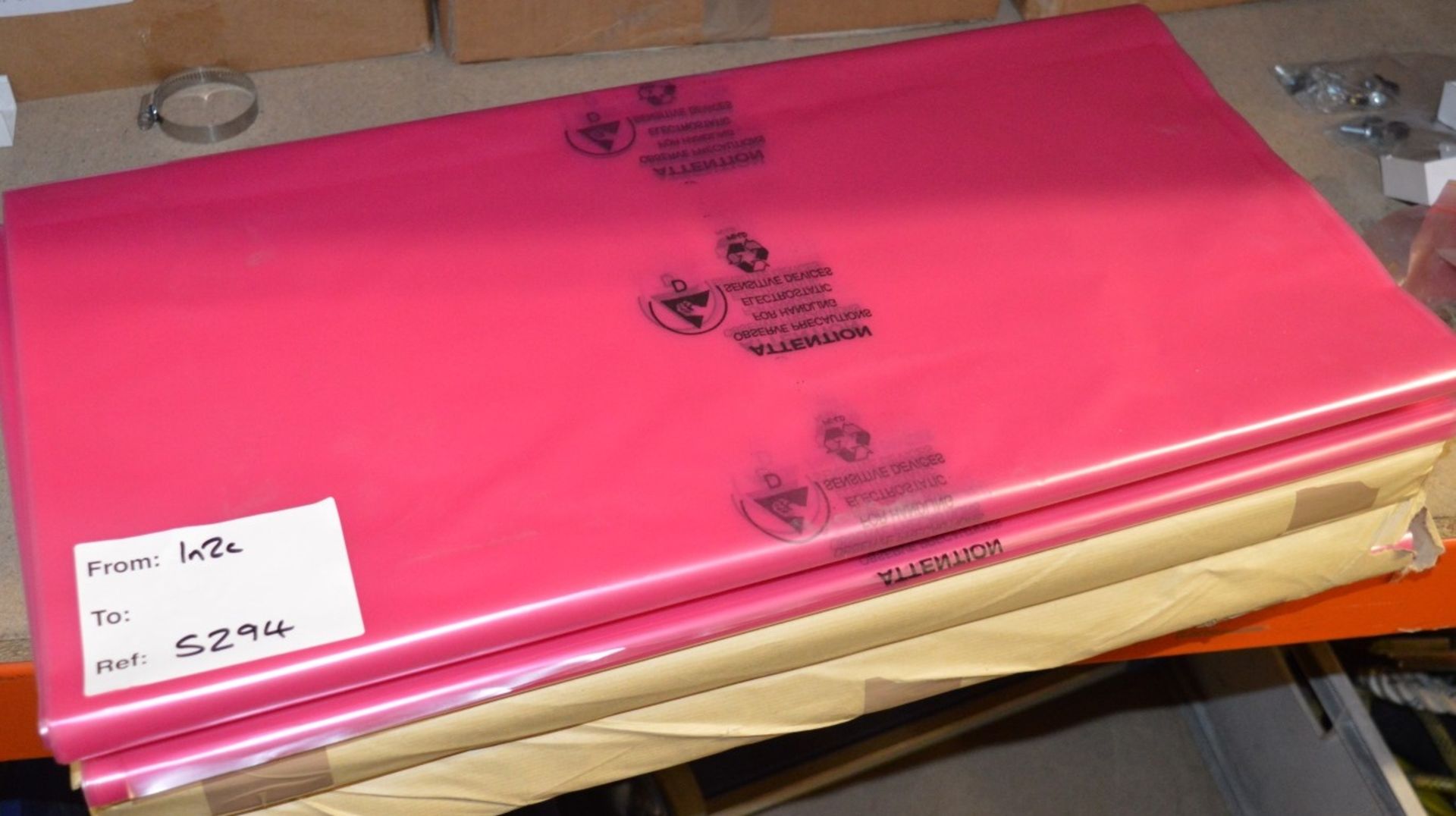 400 x Pink Antistatic ESD Logo Bags - Size 18 x 24 Inch - 300g - Full Box of 400 - Brand New Stock -