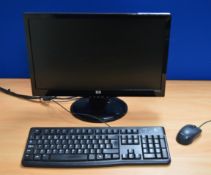 1 x HP 20 Inch Widescreen Monitor With Leads, Keyboard and Mouse - Model S2031A - CL300 - Ref S098 -