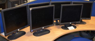6 x Dell 17 Inch Flatscreen Computer Monitors - Without Cables - CL300 - Ref S052 - Location:
