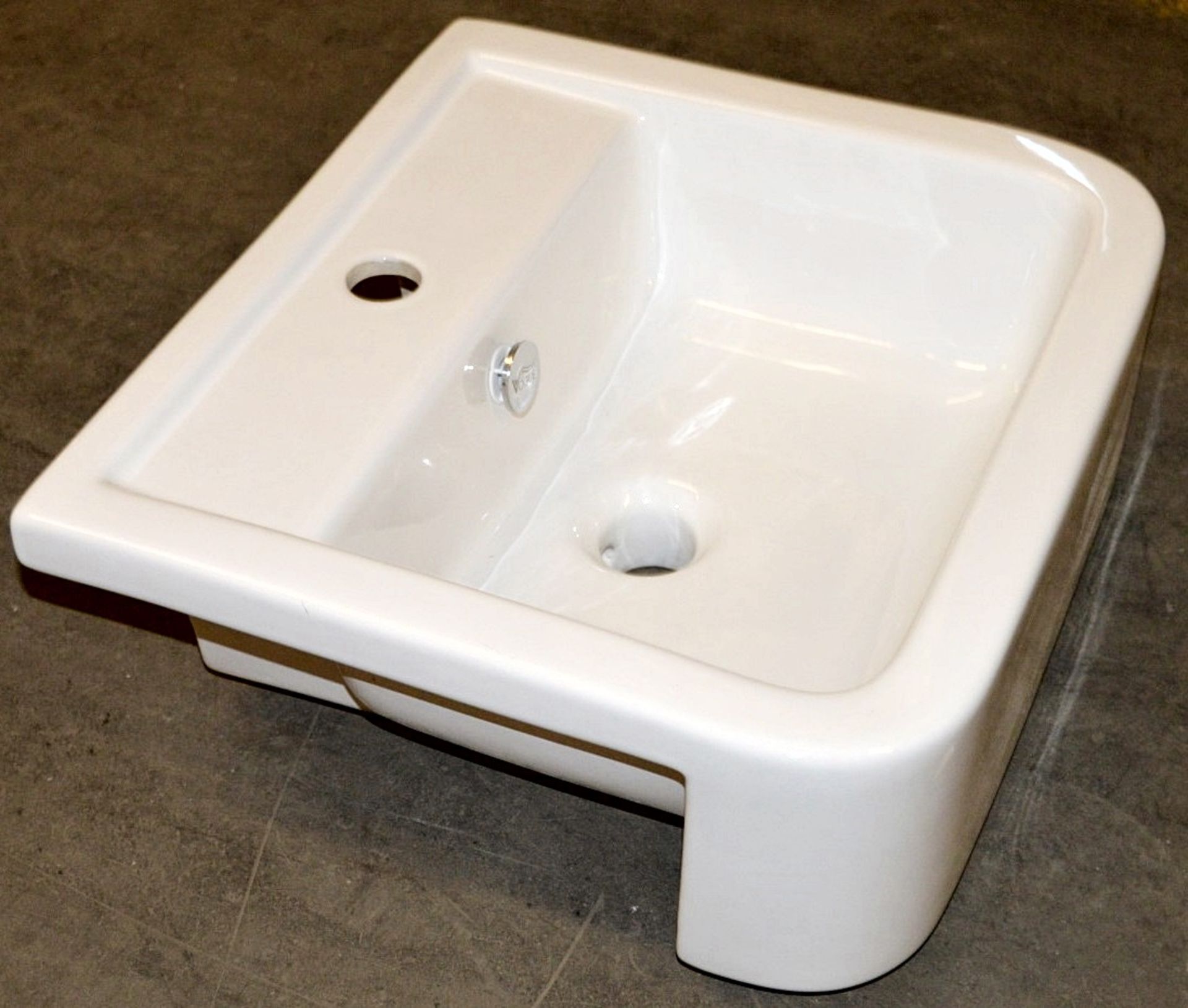 10 x Vogue Bathrooms OPTIONS Single Tap Hole SEMI RECESSED SINK BASINS - 450mm Width - Brand New - Bild 2 aus 5