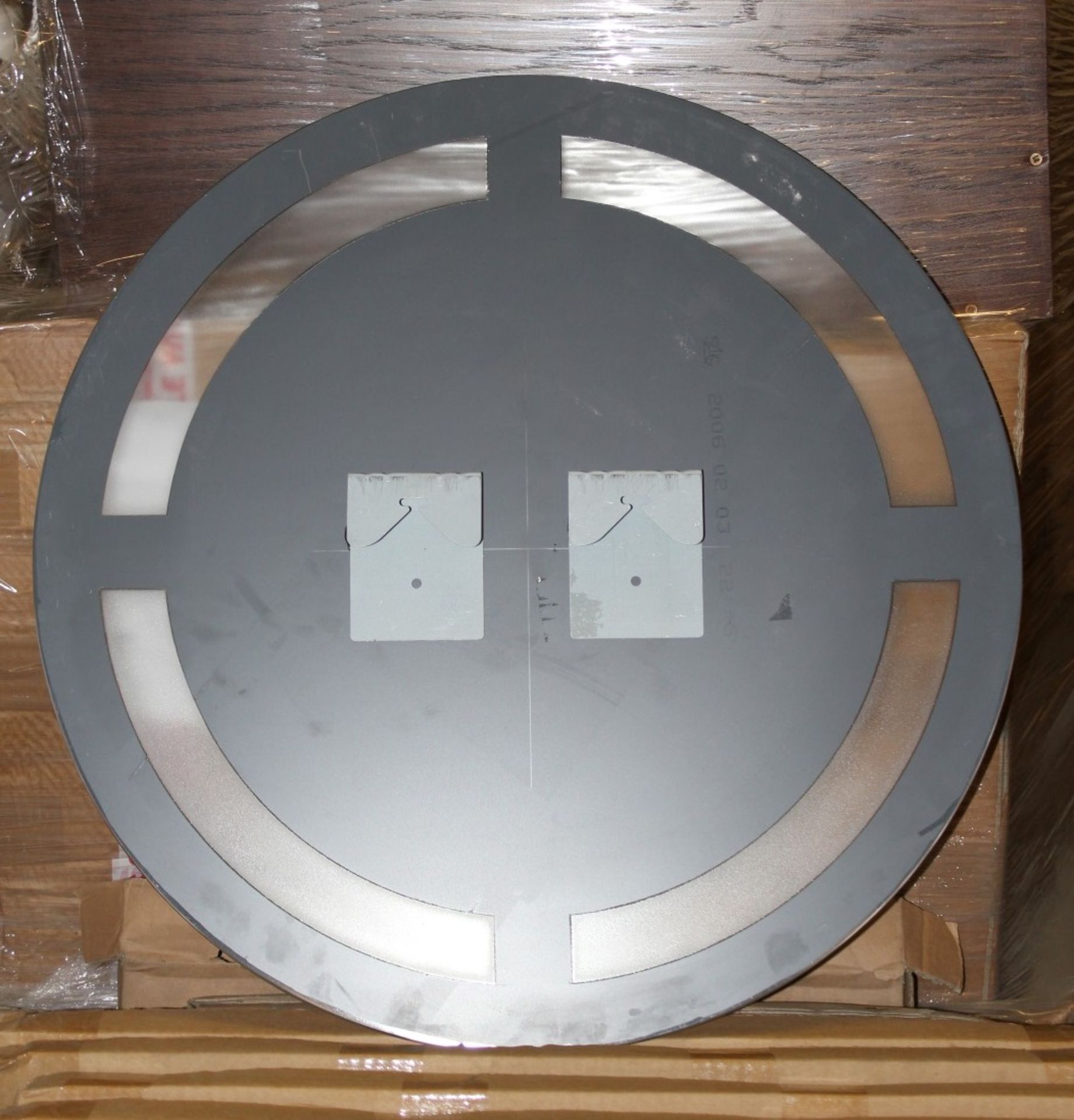 2 x Vogue Bathrooms NERO Round 600mm Etched Wall Mirrors - Pack of Two - Ref C - Ideal For The - Image 2 of 2