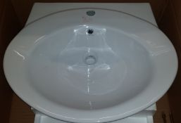 1 x Vogue Bathrooms HAVARI Single Tap Hole SINK BASIN With Pedestal - 670mm Width - Brand New
