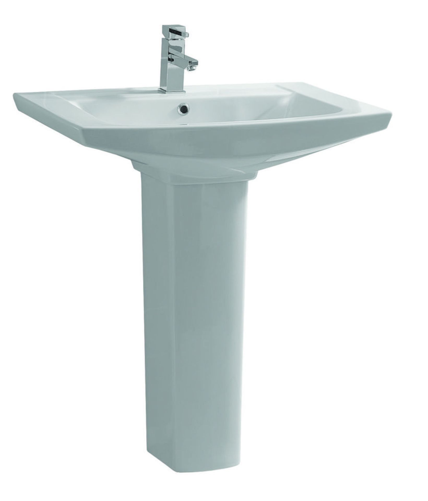 1 x Vogue Bathrooms CAPRICE Single Tap Hole SINK BASIN With Full Pedestal - Vogue Bathrooms -
