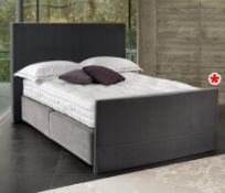 1 x VISPRING "ARC" Luxury Footboard  - Colour / Finish: Faux Suede Mocha - Width: 182cm - Ref: