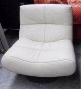 1 x Leather Swivel Chair - Gorgeous piece In Cream - L92 x W80 x D80cm CL050 - Ref: JMH021 -