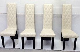 4 x REFLEX New York Chairs - In Cream Leather - 46 x 38 x 120 h - Ref: 2963561 - CL087 - Location: