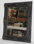 1 x Britannia Buckingham Antique French Style Black Mirror -H 64 x W 52 inches -  Ref: 1883705 -