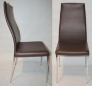 1 x Cattelan Italia Anna High-backed Chair, Brown Leather By Studio Kronos - Beautiful Condition -