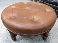 1 x  Designer Ottoman In Premium Leather - Dimensions: Diamter 90cm, Height 53cm - CL050 - Ref: