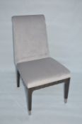 1 x Giorgio Absolute Dining Chair With Light Coloured Velvet Upholstery - Features Solid Beech Bases