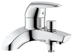 1 x Grohe "Eurodisc" Single Lever Bath/Shower Mixer 1/2" - Chrome Finish - Model: 25108000 - New &