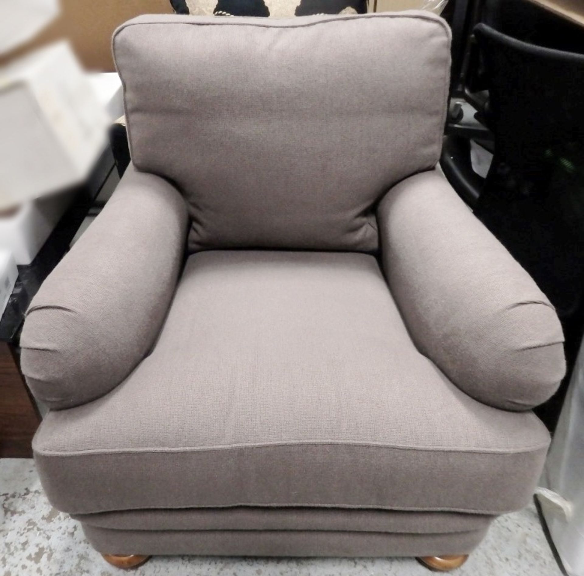1 x  Duresta Premium "Blanchad Chair In Soft Taupe - CL050 - Ref: JMH009 - 90x110x95 - Location: